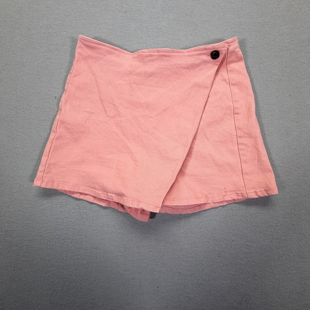 Entro Skort Women Small Good Pink Wrap Front Cotton Twill Mini